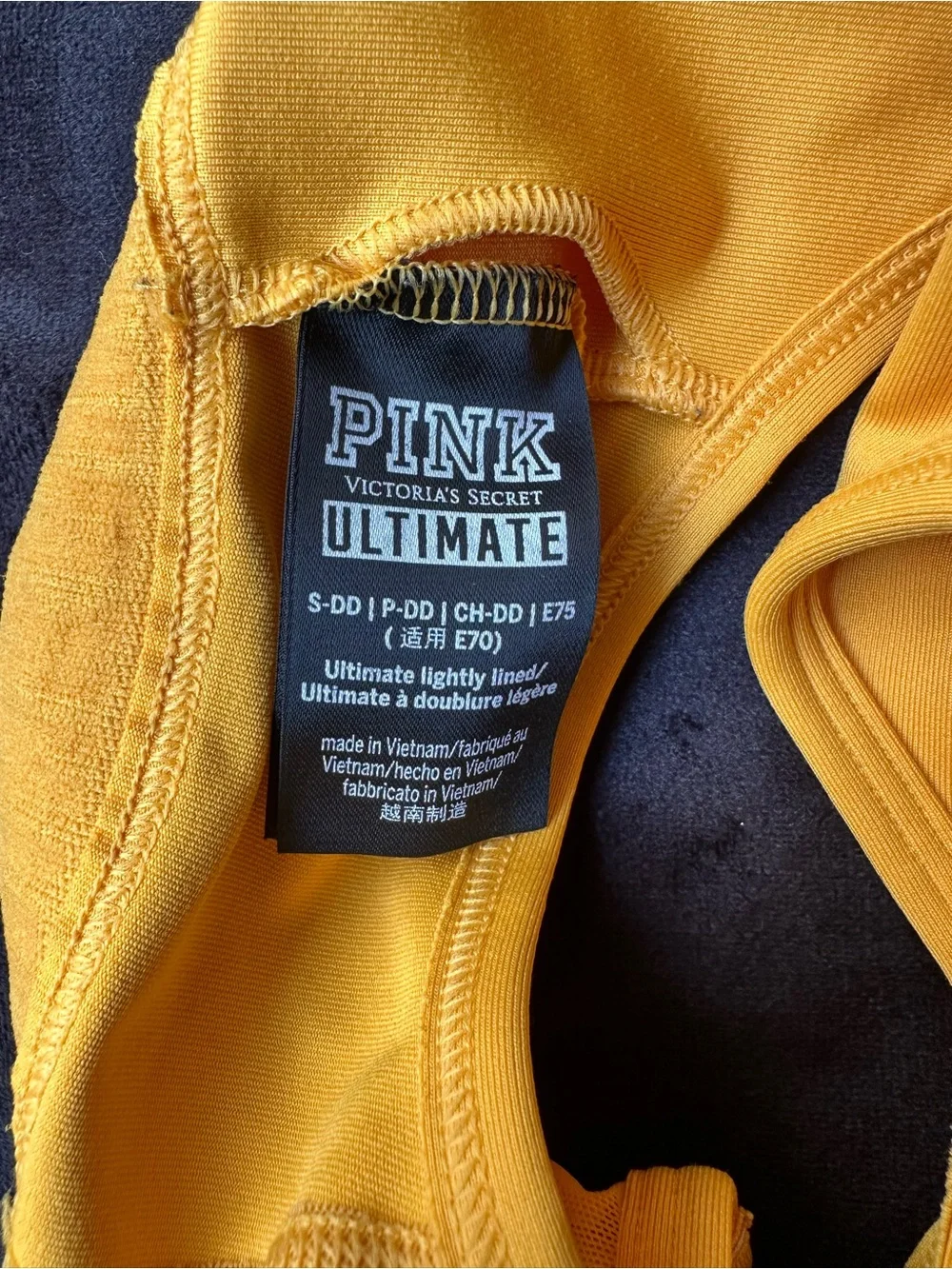 VS PINK Ultimate Sports Bra Yellow color Size S